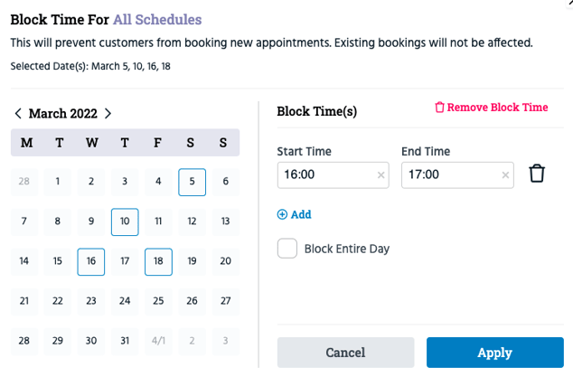 Block out time for all schedules