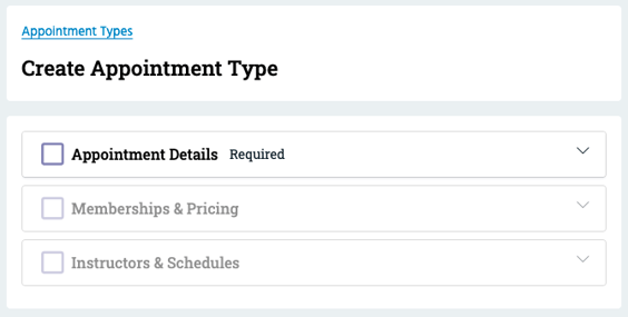 Create an appointment type