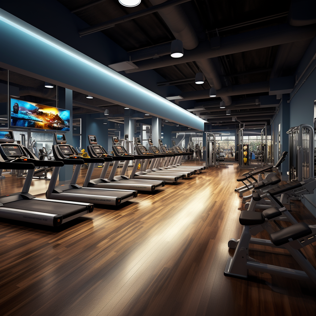 Gym equipment in a well-thought-out gym design.