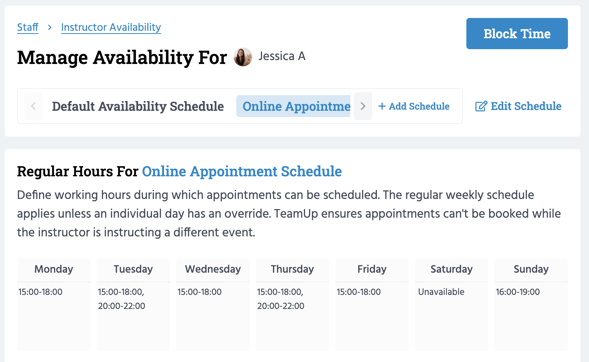 manage availability 