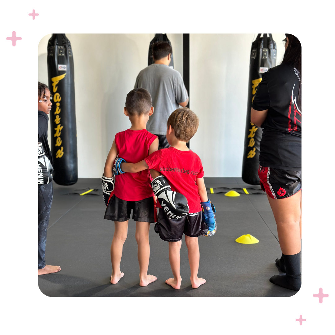 Kids training at a left Hand Muay Thai class