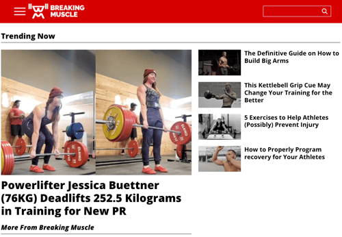 Breaking Muscle fitness blog homepage