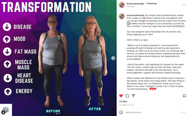 louise redmond pt transformation