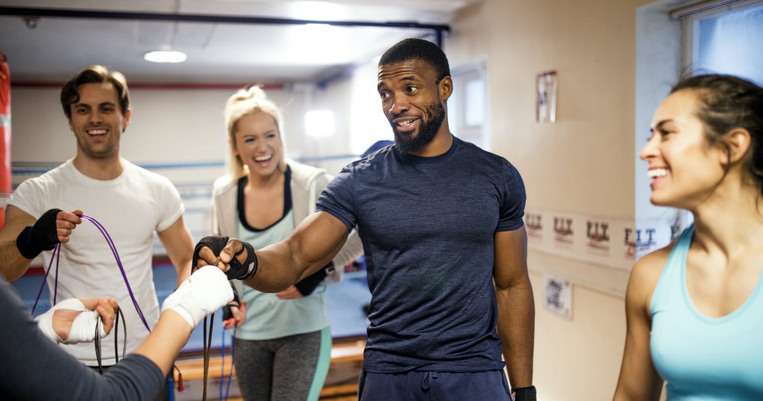 man taking a fitness class in 2022