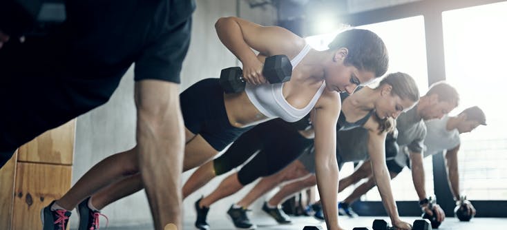 weights class using dumb-bells