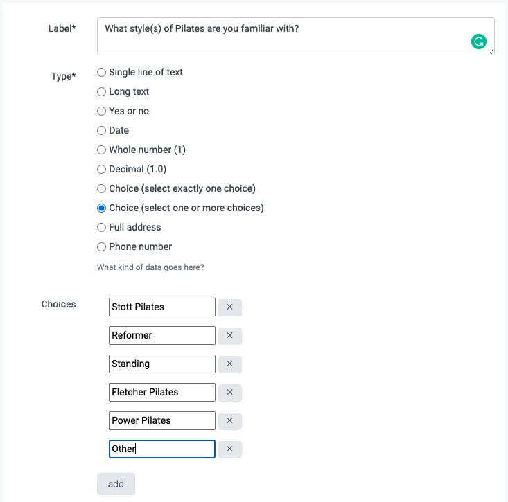 additional fields in teamup