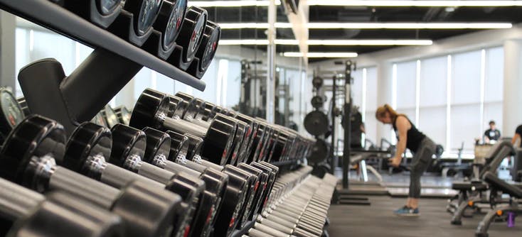 girl working out in a gym