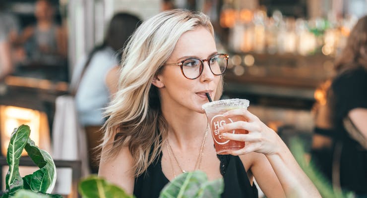 image of a girl drinking tea