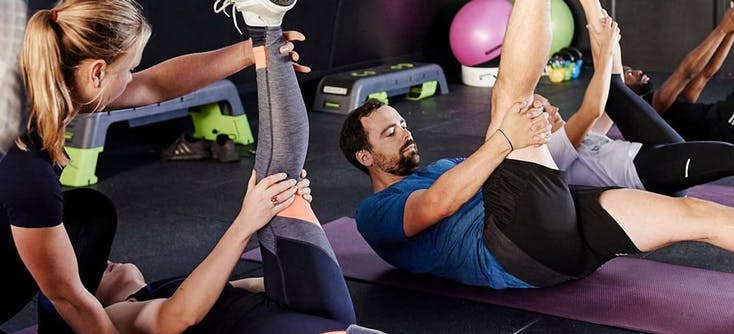 anne of fison fitness giving a fitness class