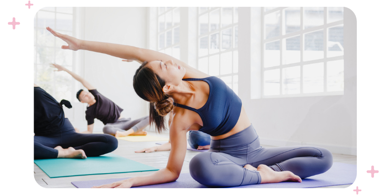 Clients taking part in yoga classes