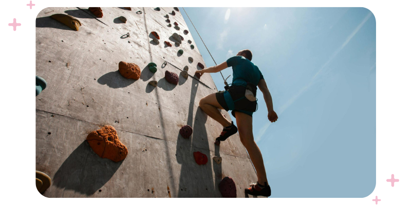 Man rock-climbing.