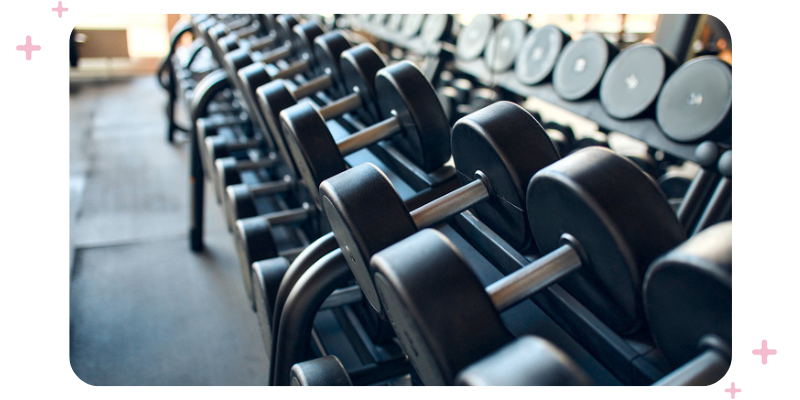 Dumbbells at the gym