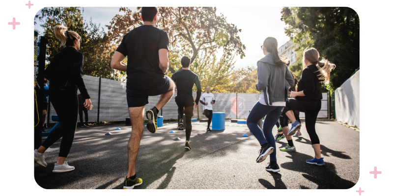 Group training in the park.