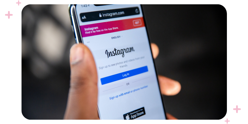 A phone with an Instagram account.